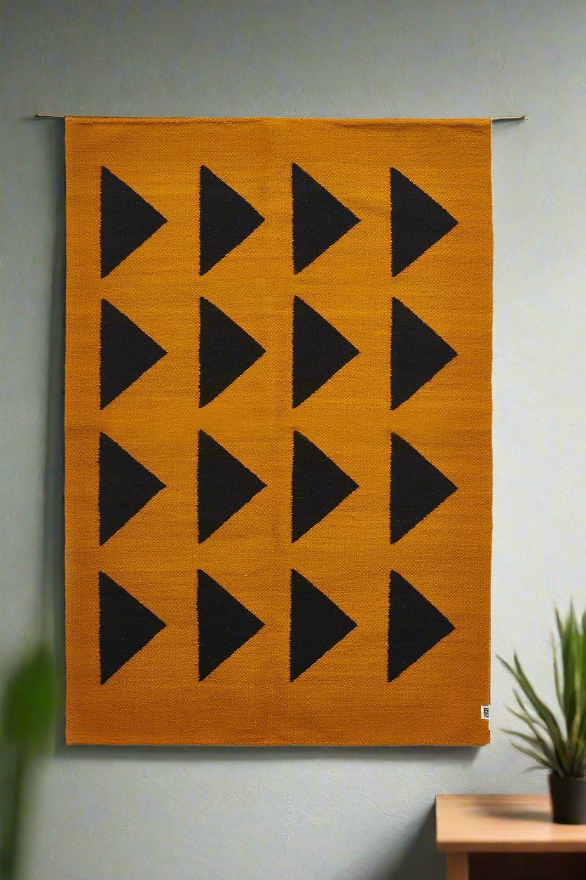 Iconos Mini Rug #2 | Mustard and Black