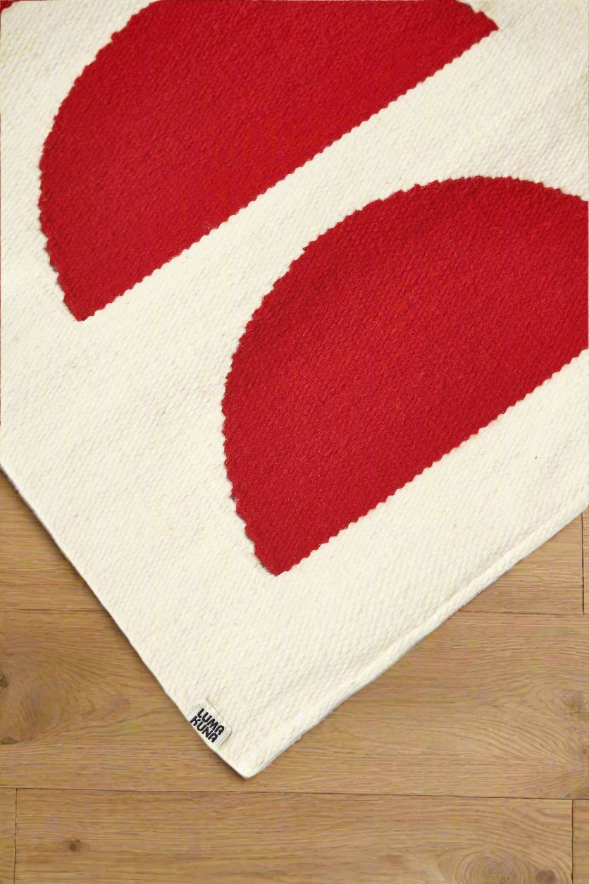 Iconos Mini Rug #3 | Natural and Red