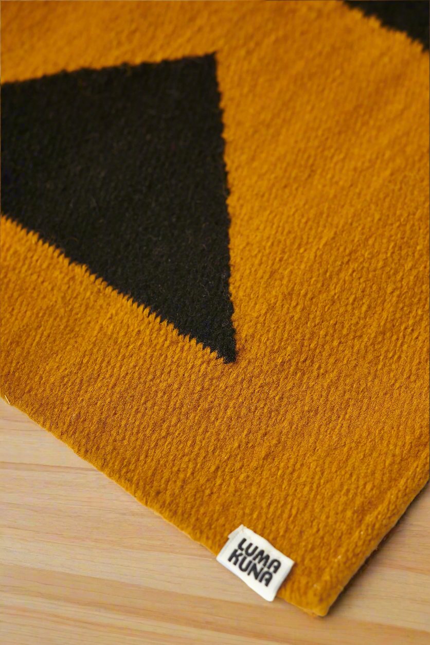 Iconos Mini Rug #2 | Mustard and Black