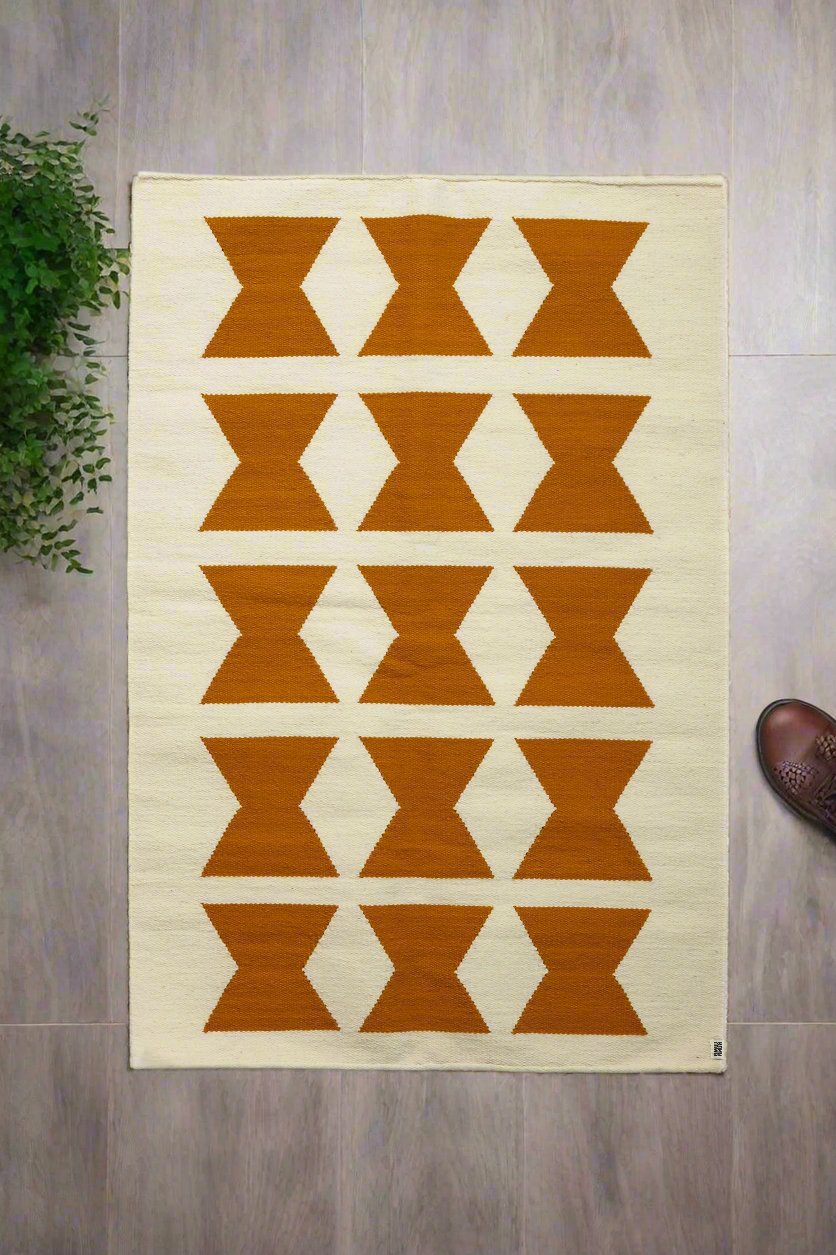 Iconos Mini Rug #1 | Natural and Mustard