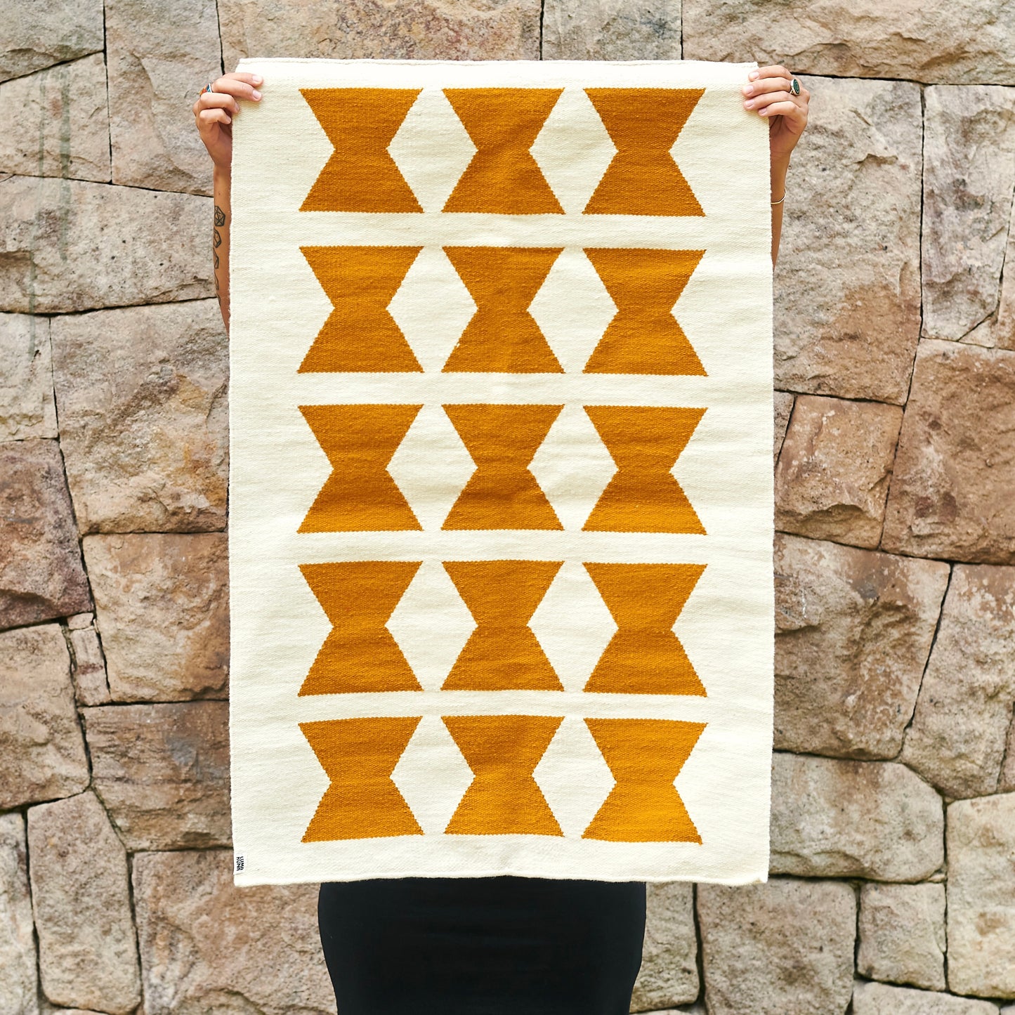 Iconos Mini Rug #1 | Natural and Mustard