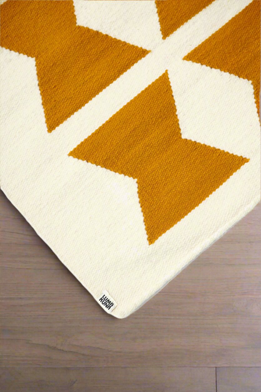 Iconos Mini Rug #1 | Natural and Mustard