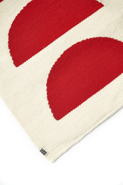 Iconos Mini Rug #3 | Natural and Red